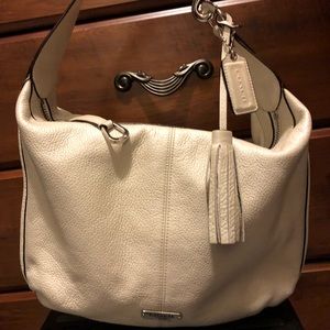Coach pearl white leather purse